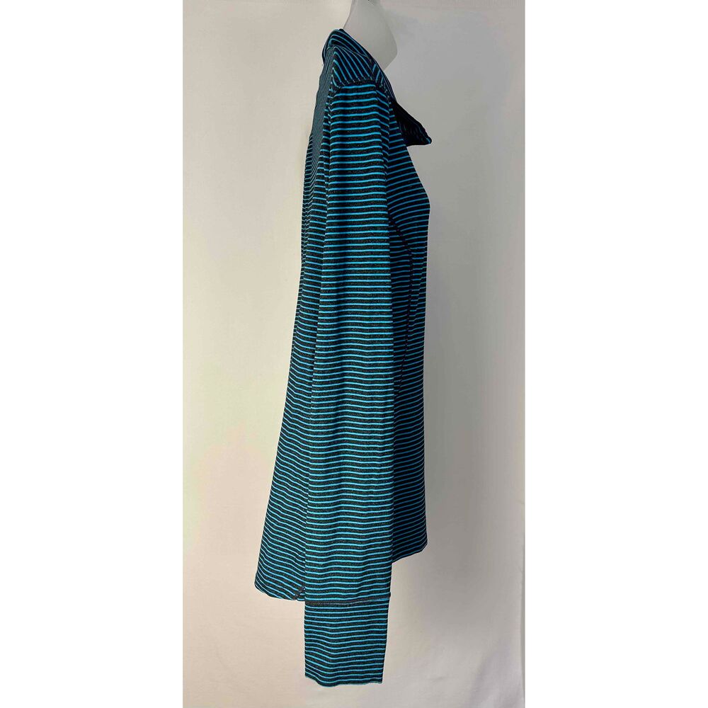 GapFit Women’s Blue Striped‎ Long Sleeve Half Zip Pullover Shirt Large - Picture 2 of 5
